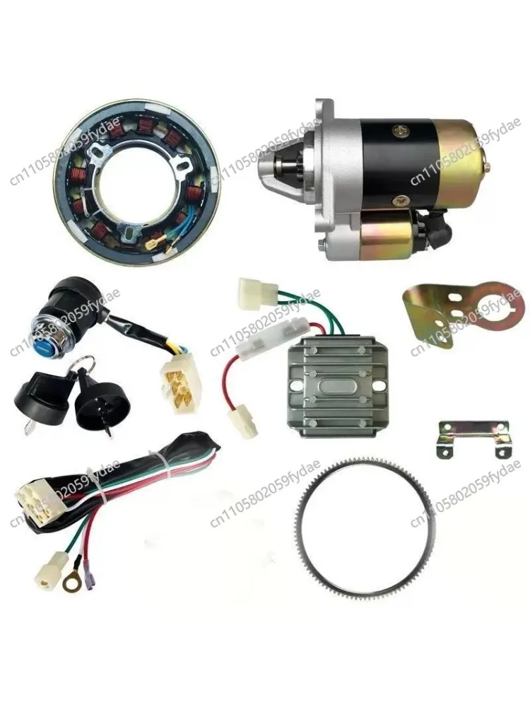 Complete set elektrische starter voor 170F/173F/178F/186F micro-cultivator, geschikt voor retrofit van 186 dieselmotoren - afbeelding 2