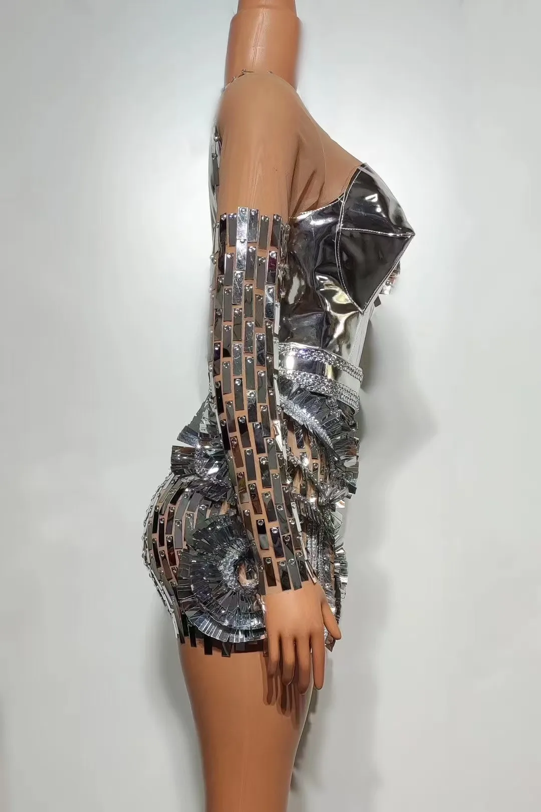 Disfraces de rendimiento Lentejuelas de forma irregular con diamante completoMetallicTexture apretado y A964