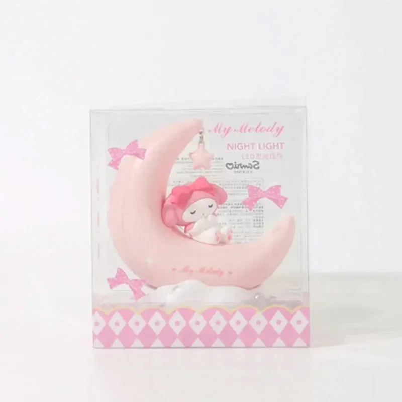 MINISO Genuine MINISO Sanrio Night Light Cinnamoroll Kuromi Kawaii Animation Soft Warm Light Decoration LED Bedside Lamp USB