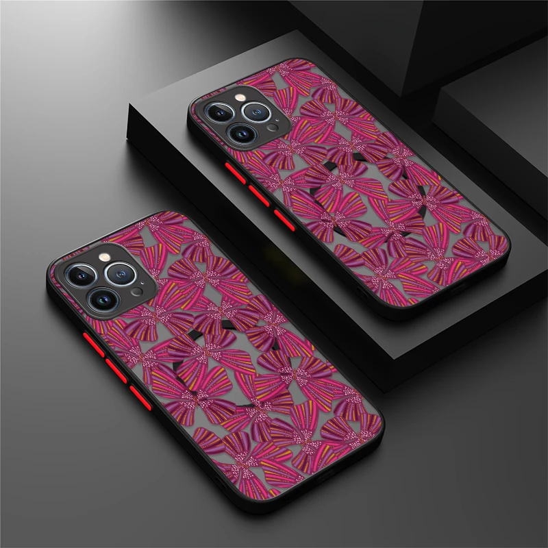 

Bowknot Phone Case For iPhone SE Air 17 16 15 Pro Max 13 12 Mini XR 7 8 14 Plus 11 Skin Feel Matte Shockproof For Magsafe Cover
