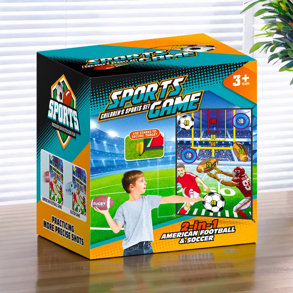 アメリカンフットボール、フットボール 2-in-1 スポーツ投げターゲットおもちゃセット、親子投げおもちゃ