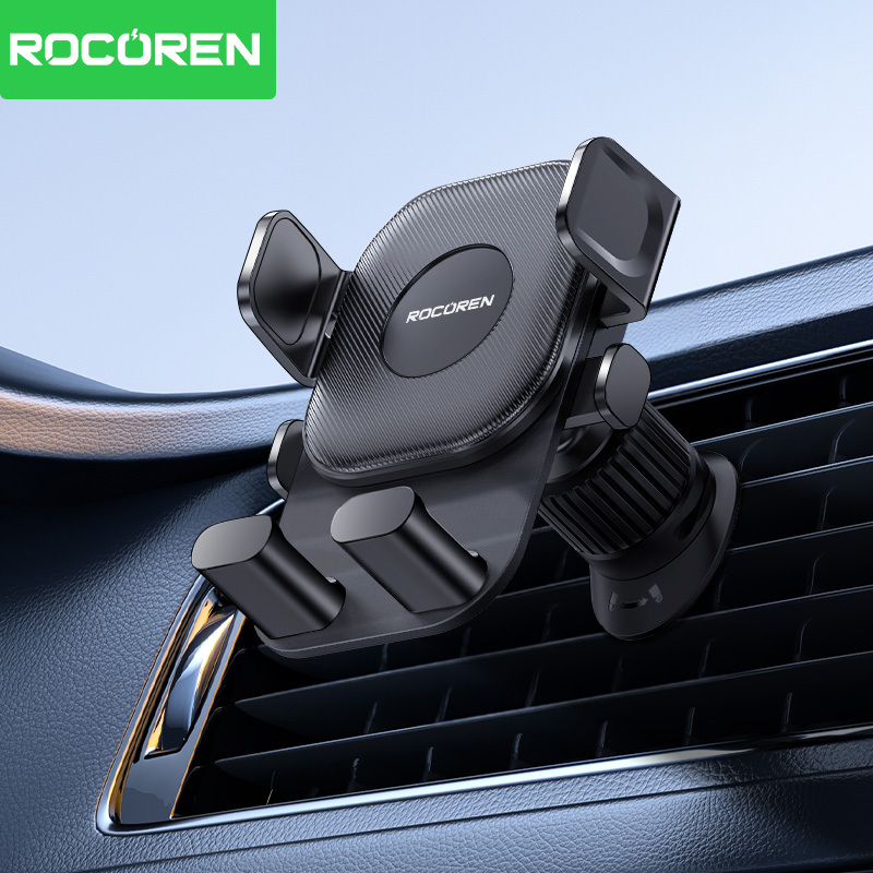  Rocoren Car Phone Holder Car Gravity Mount Stand Self-locking Car Phone Bracket For iPhone 16 360°Rotation Air Vent Phone Holder 