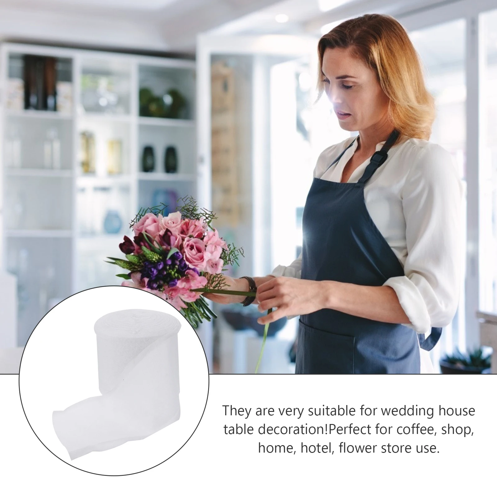 

Water Retaining Cotton 10m Roll Bouquet Wrapping Material Flower Preservation Supplies Long Size Durable Garden Use