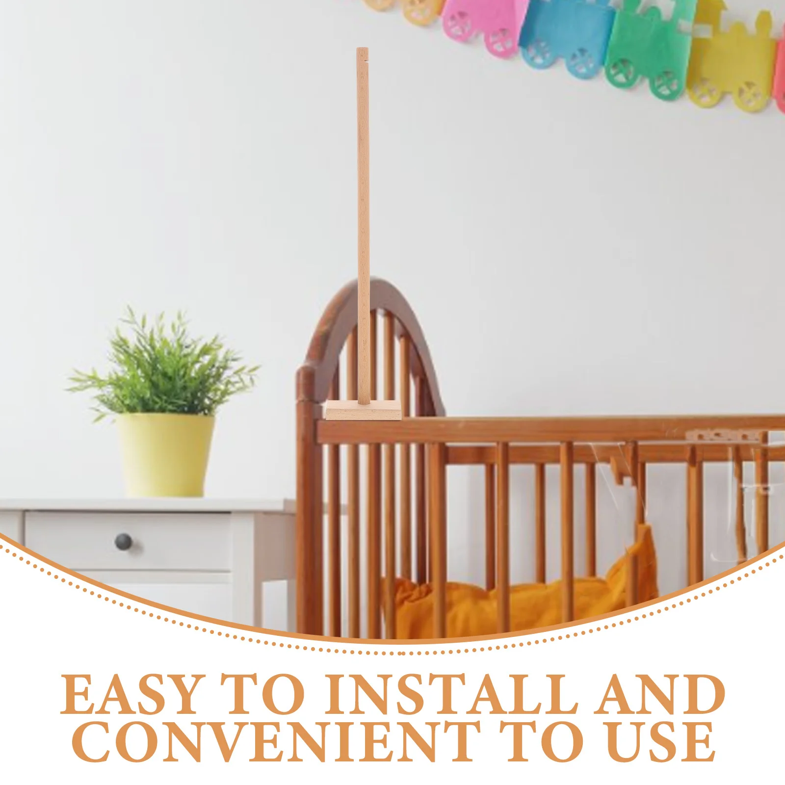 Wooden Baby Crib Mobile Arm Durable Minimalist Holder Nursery Decor Baby Bed Mobile Hanger Crib Net Holder Bassinet Stand