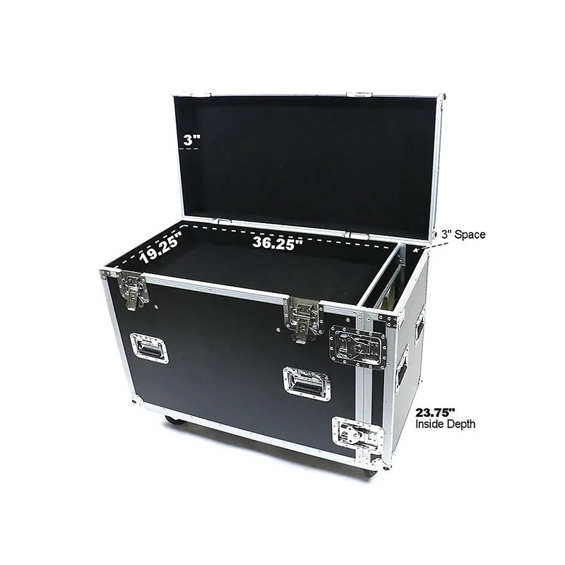 ATA-Flight Transport Road Case com rodas, tripé, microfone, 20