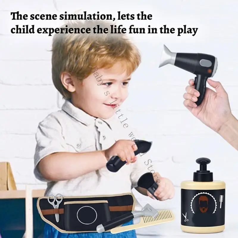 Giả vờ Chơi Thẩm Thợ Cắt Tóc Playset Đồ Chơi với Dụng Cụ Tạo Kiểu Tóc Trải Nghiệm Thực Tế Trẻ Ủng Hộ Món Quà Giáng Sinh B2EB