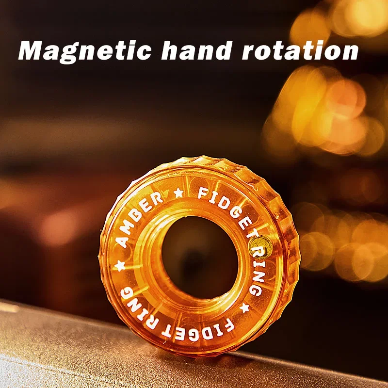 Stress Relief Energy Ring EDC Rotating Mechanical Ratchet Ring Stress Relief Fidget Toy Crisp Sound Decompression Hypnosis Gift