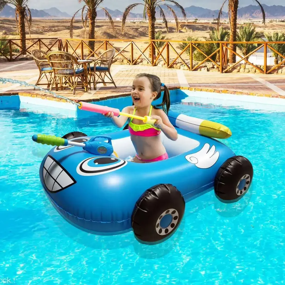 Piscina ao ar livre brinquedo brincalhão brinquedos infláveis carro pistola de água para crianças diversão aquática veículo inflável pulverização diversão