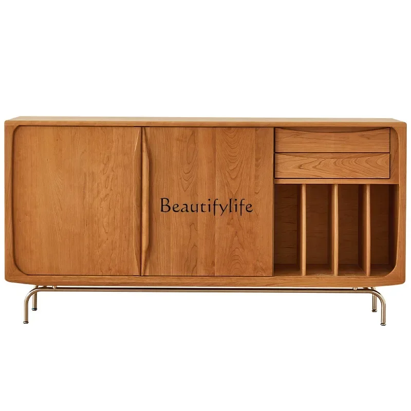 

ls 04Japanese-style solid wood dining side cabinet, cherry wood medieval storage cabinet