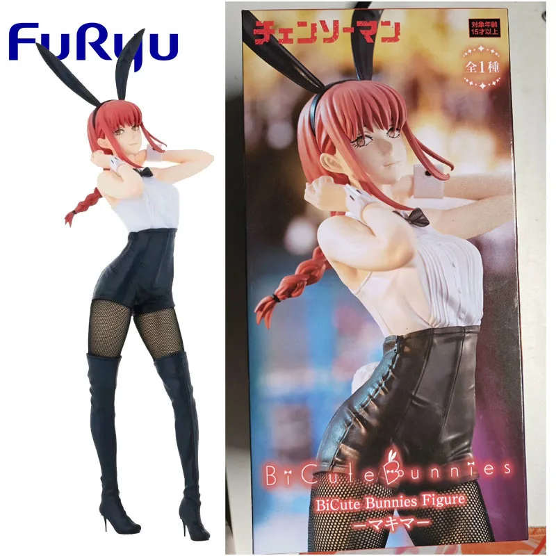 Furyu Original Chainsaw Man Makima Bunny Girl Anime Action Figures Toys for Boys Girls Kids Gift