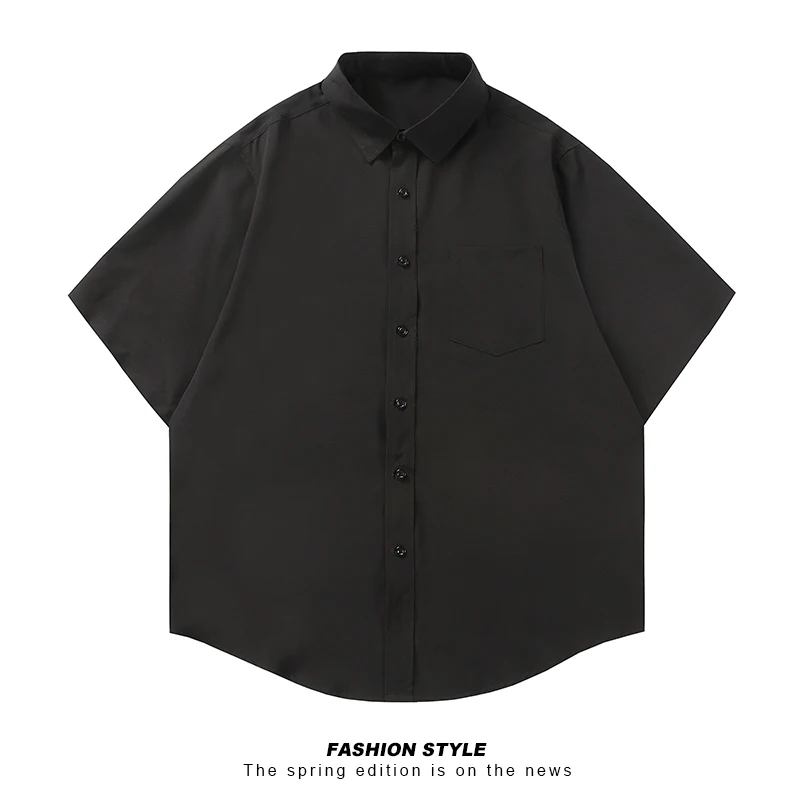 Herren weiße Hemden Kurzarm lässig Button-Down-Shirt für Männer Strand Sommerkleid ung