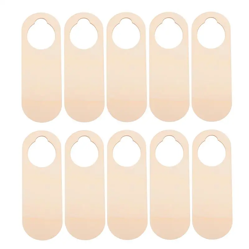 10pcs Doorknob Sign Boards Door Knob Sign Wooden Signs Hangers Not Do Blank Disturb Unfinished Hanging Make Tags Up Room Cutout