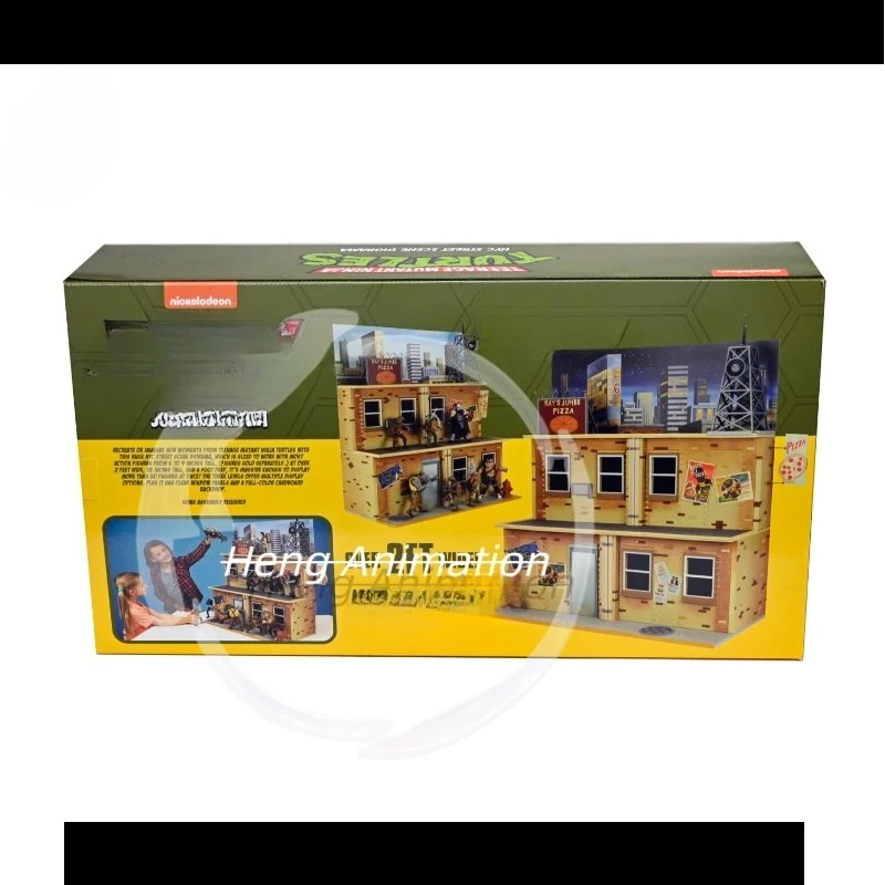 

1/12 scale Ninja Turtles 87 version animation double-decker apartment building model decoration collectible