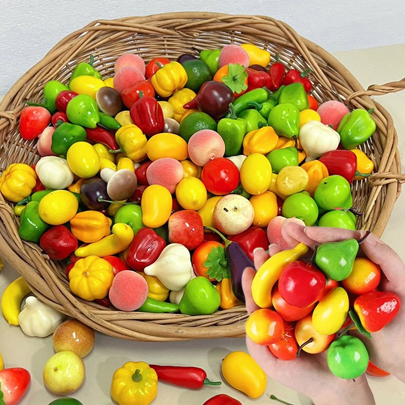 10/20/50 Stück Mini-Simulationsfrüchte und -gemüse, Landschaftsszene, DIY-Zubehör, Festival-Simulationsdekoration, Ornament TMZ