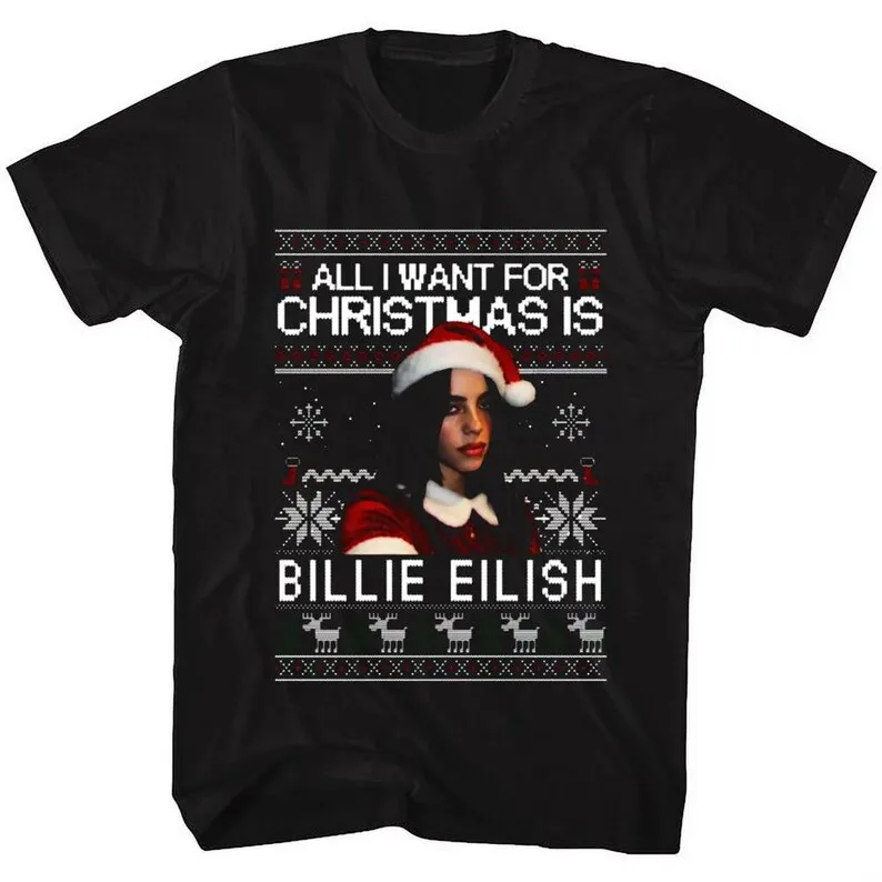 2026 Spring/Summer Billie Eilish Ocean Eyes T-Shirt Tee High-Quality Streetwear Soft Classic Y2K Style Men's Clothing