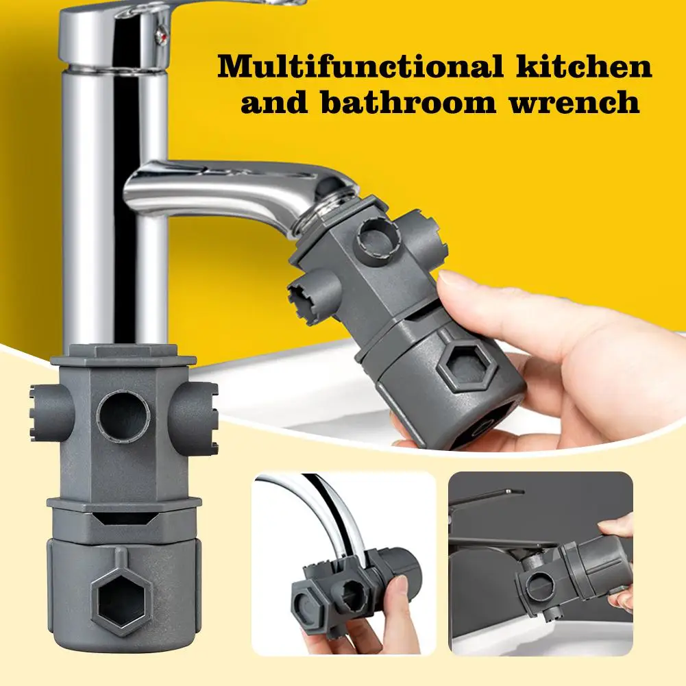 All-in-one Wrench Tool For Faucet 16 In 1 Multi-function Wrench Kitchen And Bathroom Tap Water Leakage Specific Repair Tool C6C3