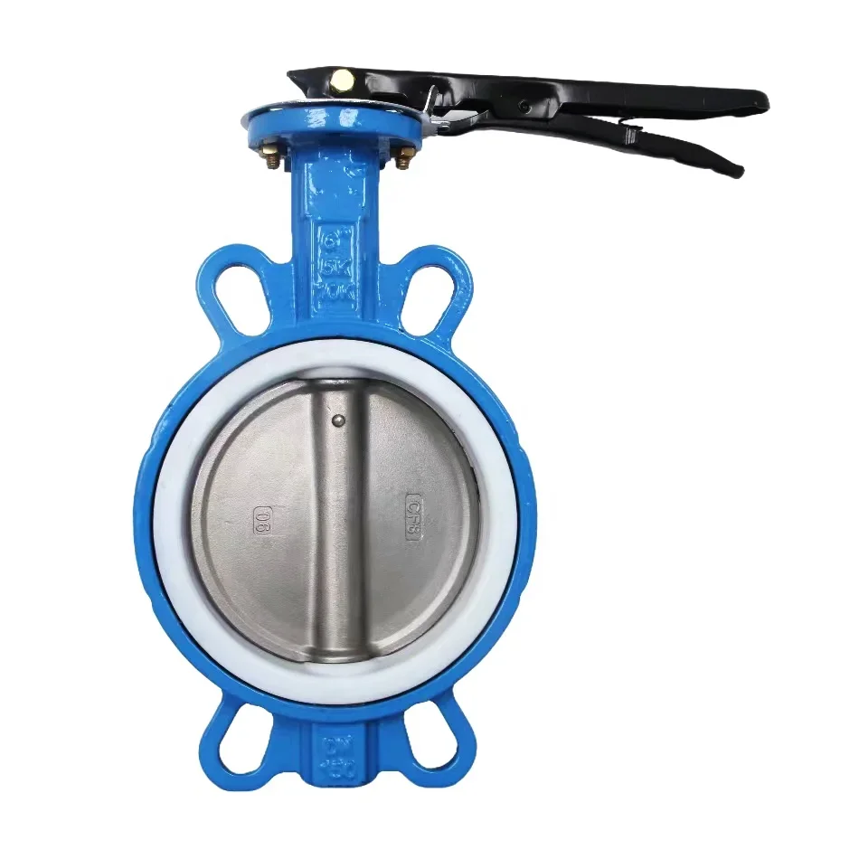 Manual cast iron disc Teflon lined cast steel butterfly valve 300mm stainless steel butterfly valve 6 inches 4 inches