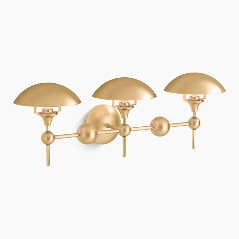 Vintage Retro Design Boston Functional 3 Lights Library Light Home Office Adjustable Brass Shade Steel Wall Lamp Sconce