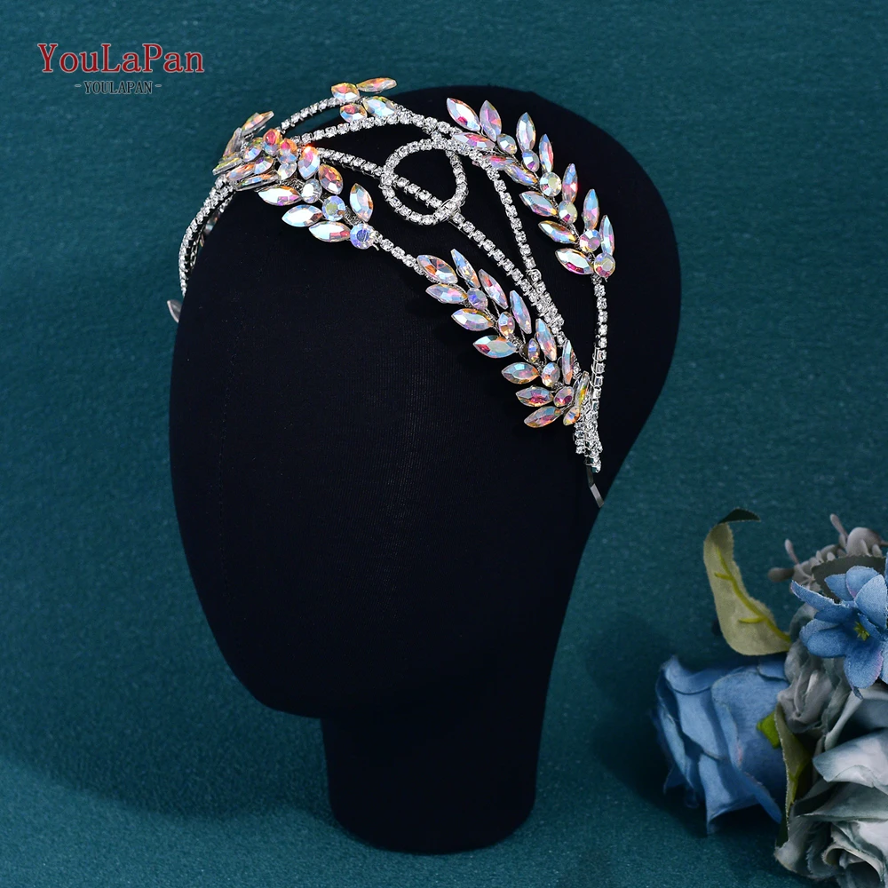 YouLaPan Bride Colorful Rhinestone Headband Fashion Wedding Hair Accessories Fashion Makeup Styling Hair Hoop Tiara HP709