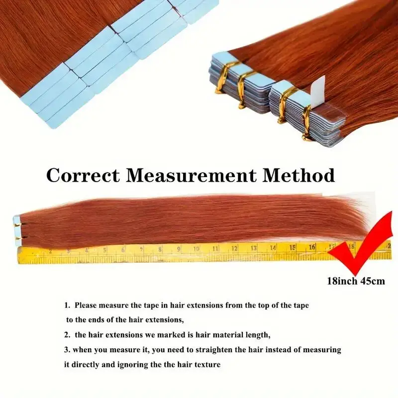 Veravicky-ヘアエクステンションのテープ,レミーの人間の髪の毛,永久的な髪,事前にテープで留められた目に見えない皮膚のよこ糸,赤い銅のヘアピース,20個,50g, #350