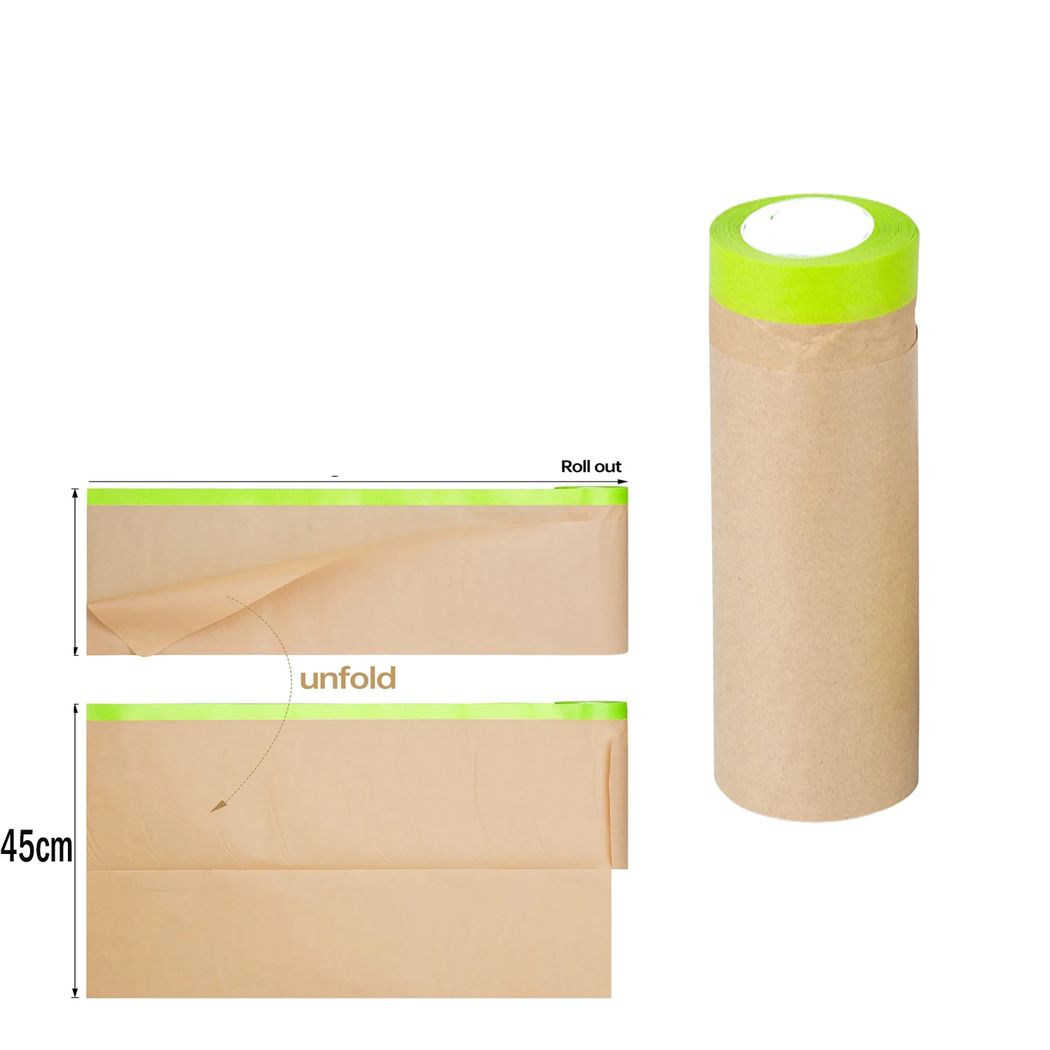 Vorgeklebtes Abdeckpapier für die Wandbehandlung, Abdeckung für Malerei, Sprühmaskierung, Schutzpapier, Auto-Schönheitsfarbe, Abdeckung, Bastelpapier