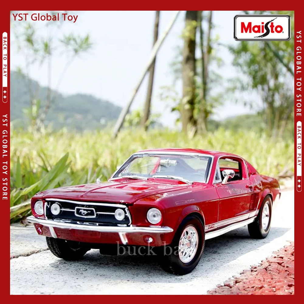 

Maisto 1:18 1967 1968 Ford Mustang Gta Fastback Vintage Car Model Simulation Die Casting Car Desk Decoration Collection Gifts