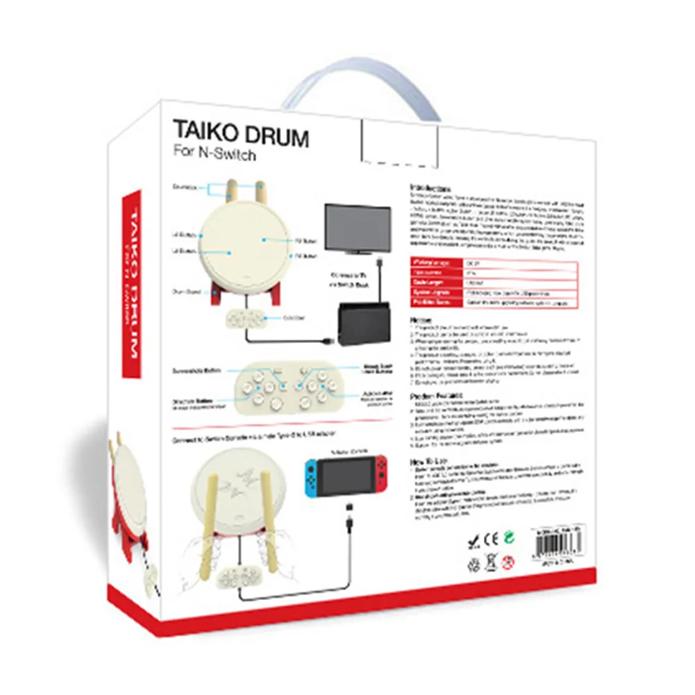 Game Machine Somatosensory Drum Accessories Video Game Taiko Drum for Nintendo Switch Taiko No Tatsujin