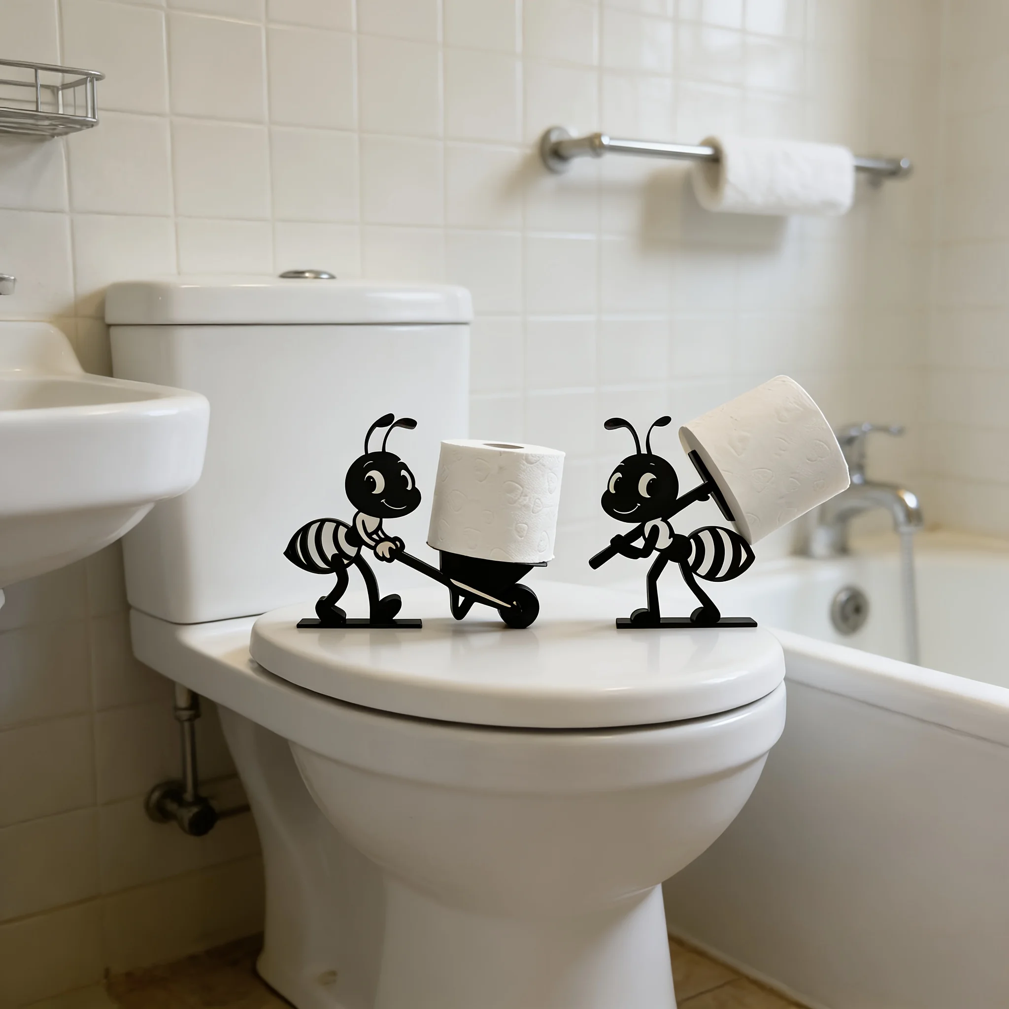Toilettenpapierhalter Badezimmer-Deko Niedlicher Tier-Stil Minimalistischer Praktischer Papierrollen-Organizer Geschenk für die Feiertage