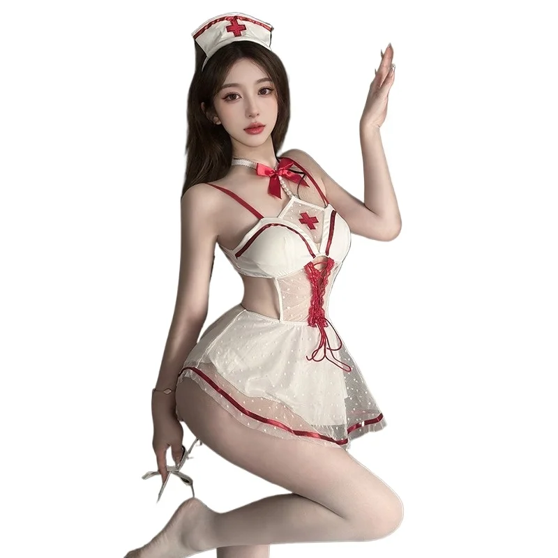 Sexy Lace Lingerie Nurse Women's Party Cosplay Doctor Backless Dress Couple Spicy Flirt Costumes