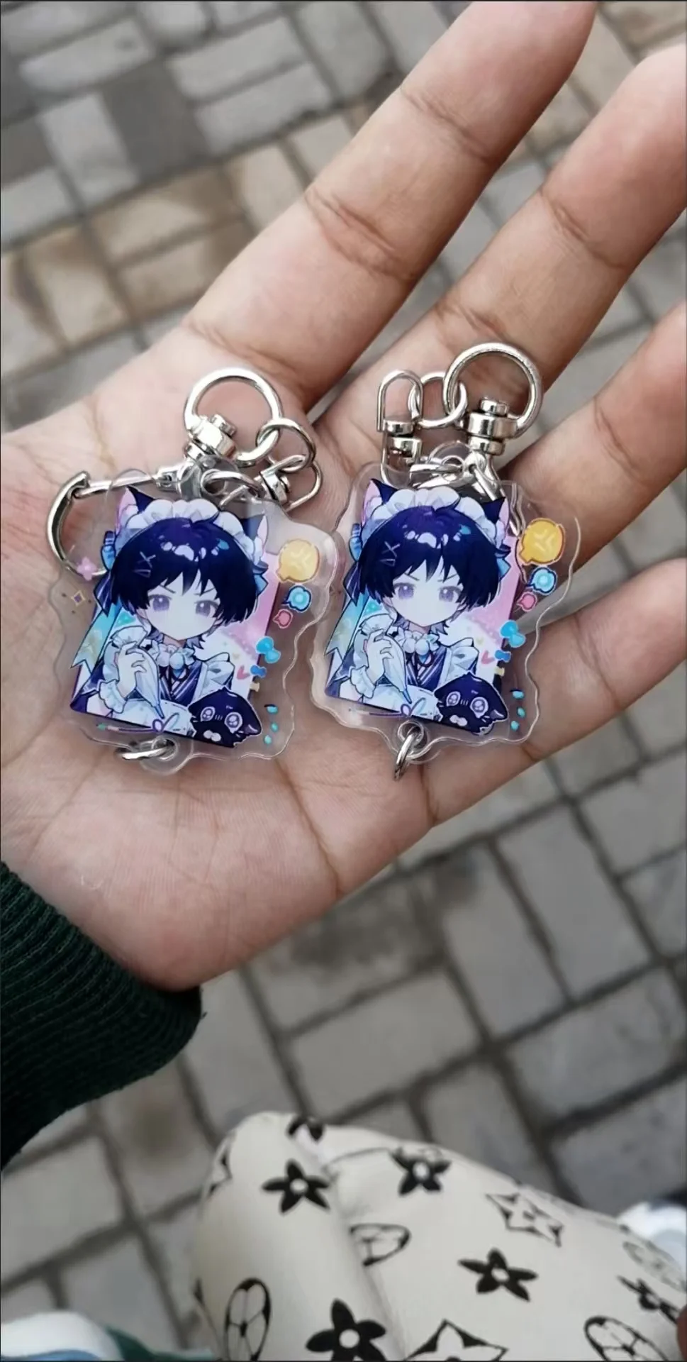Game Wanderer Kabukimono Balladeer Scaramouche Kunikuzushi Hat Cartoon Anime Pendant Keyring Backpack Jewelry Birthday Gift