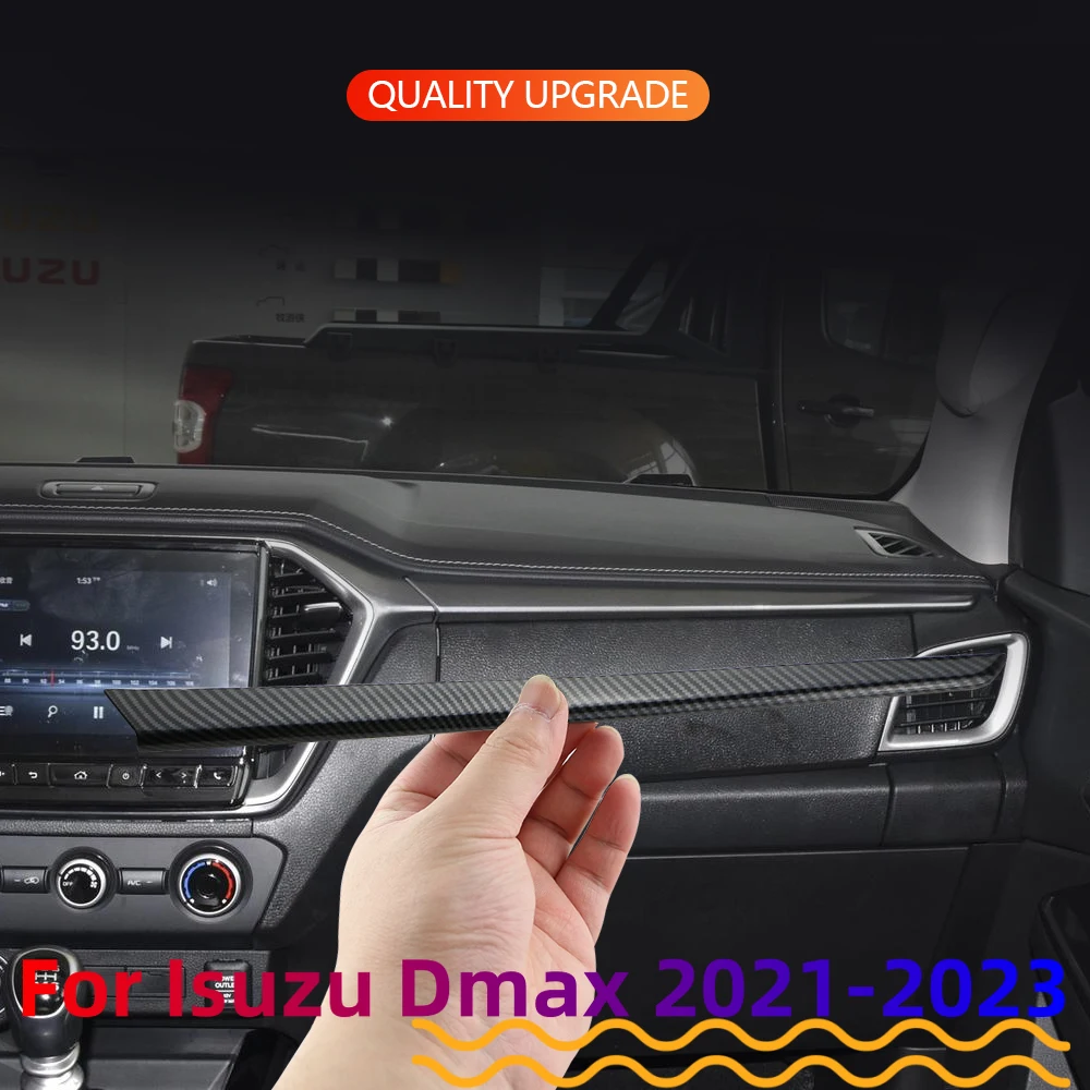 LHD Stickers For ISUZU D-MAX DMAX 2021 2022 2023 Dashboard Central Control Trim Cover Navigation ABS Carbon Fiber Car Styling