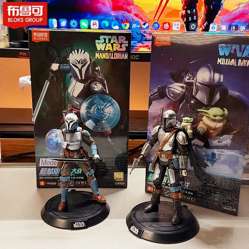 新しいブロキーズ-スターウォーズ-マンダロリアン＆グローグ-チャンピオンクラス-ディン・ジャリン-ボーカタン・クライズ-ルーク-アクションフィギュア-組み立て式おもちゃ-モデルギフト
