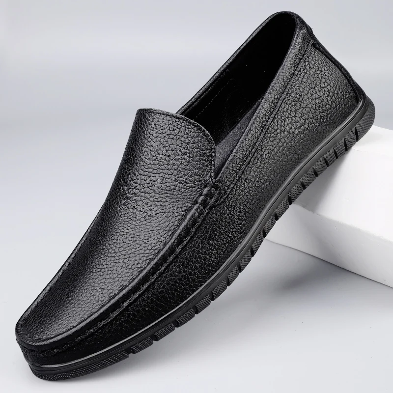 

Мужские лоферы из натуральной кожи: модные, с мягкой подошвой, кожаные мокасины для молодых мужчин, деловые повседневные туфли, удобные для вождения