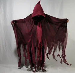 Halloween Ghost Costume Cosplay Adult Death Cloak Horror Zombie Tattered Hooded Capes Halloween Skull Skeleton Cosplay Costume