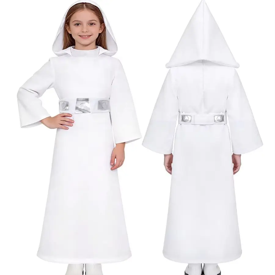 Women's Princess Leia Cosplay Costume White Long Gown for Comic Con And Parties