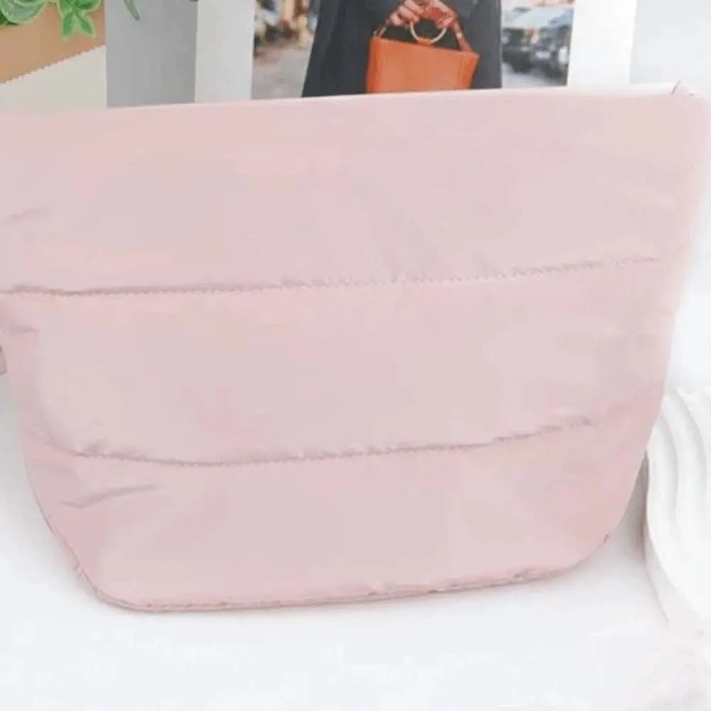 Candy Color Pouches Bag Organizer Filled with Cotton Large Capacity Makeup Lipstick Pouch Handbag Korean Style