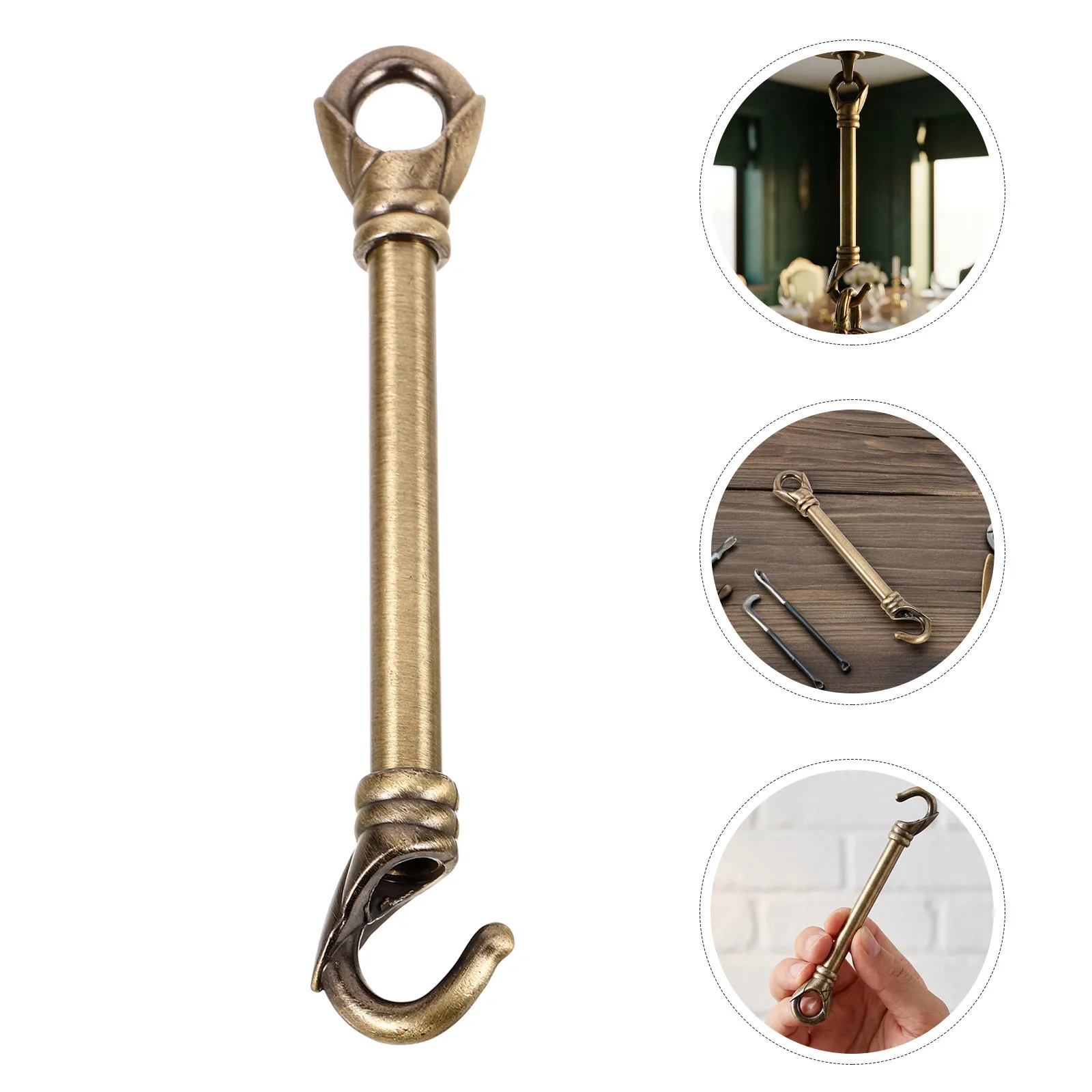 4Pcs Chandelier Load-Bearing Rod Hanging Hook Metal Ceiling Light Support Robust Suspension Pole Polished Surface