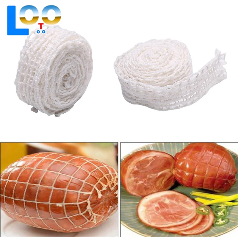 1 قطعة 5 متر اللحوم المعاوضة لفة مطاطا لحم الخنزير السجق صافي الجزار سلسلة التعبئة والتغليف صافي اللحوم شبكة طبخ غطاء أداة اكسسوارات المطبخ