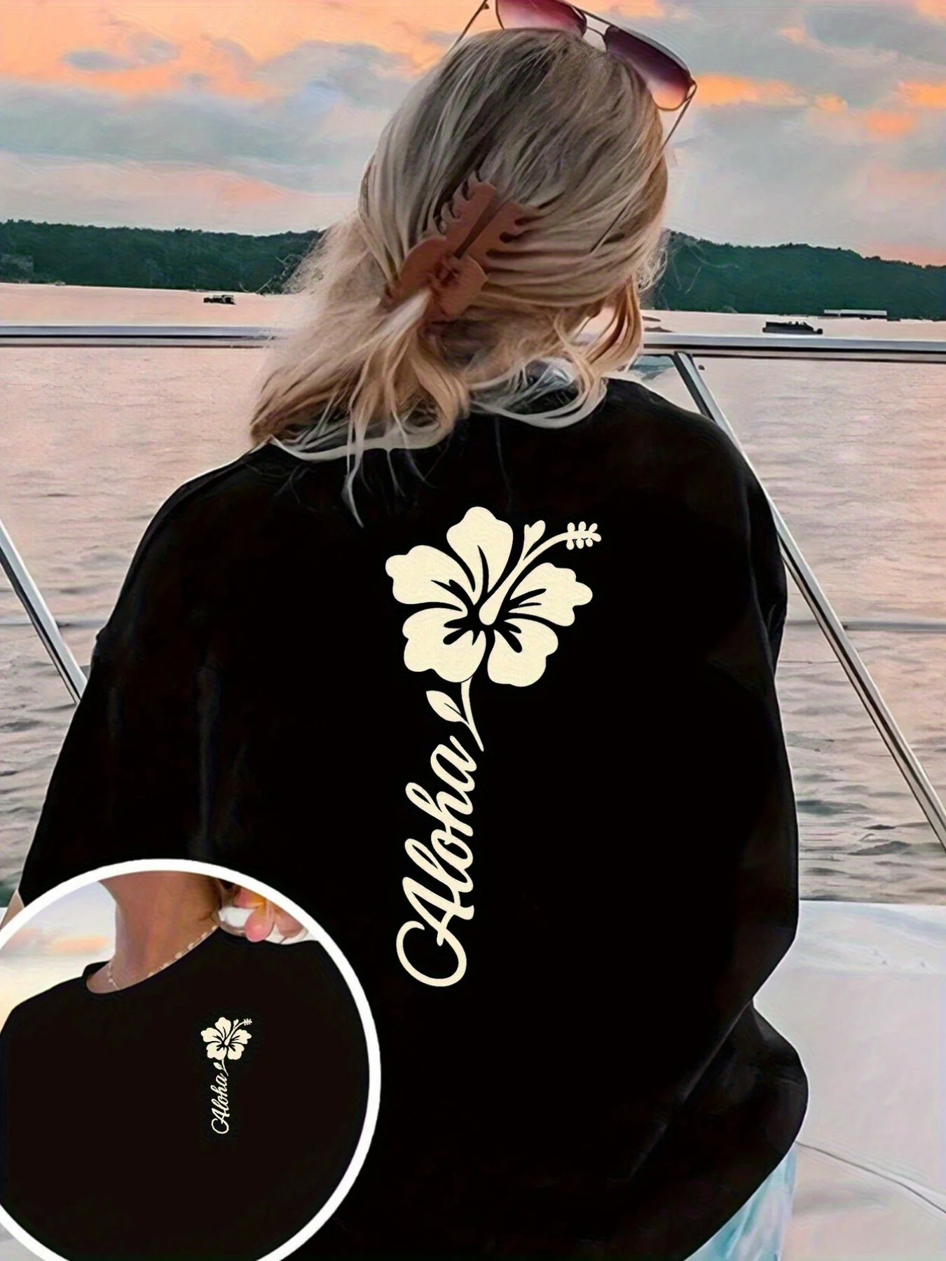 Hawaii Aloha Flower Graphic T-Shirt Women Summer Fashion Short Sleeve Tee Retro Streetwear Ladies Vacation Aesthetic Top