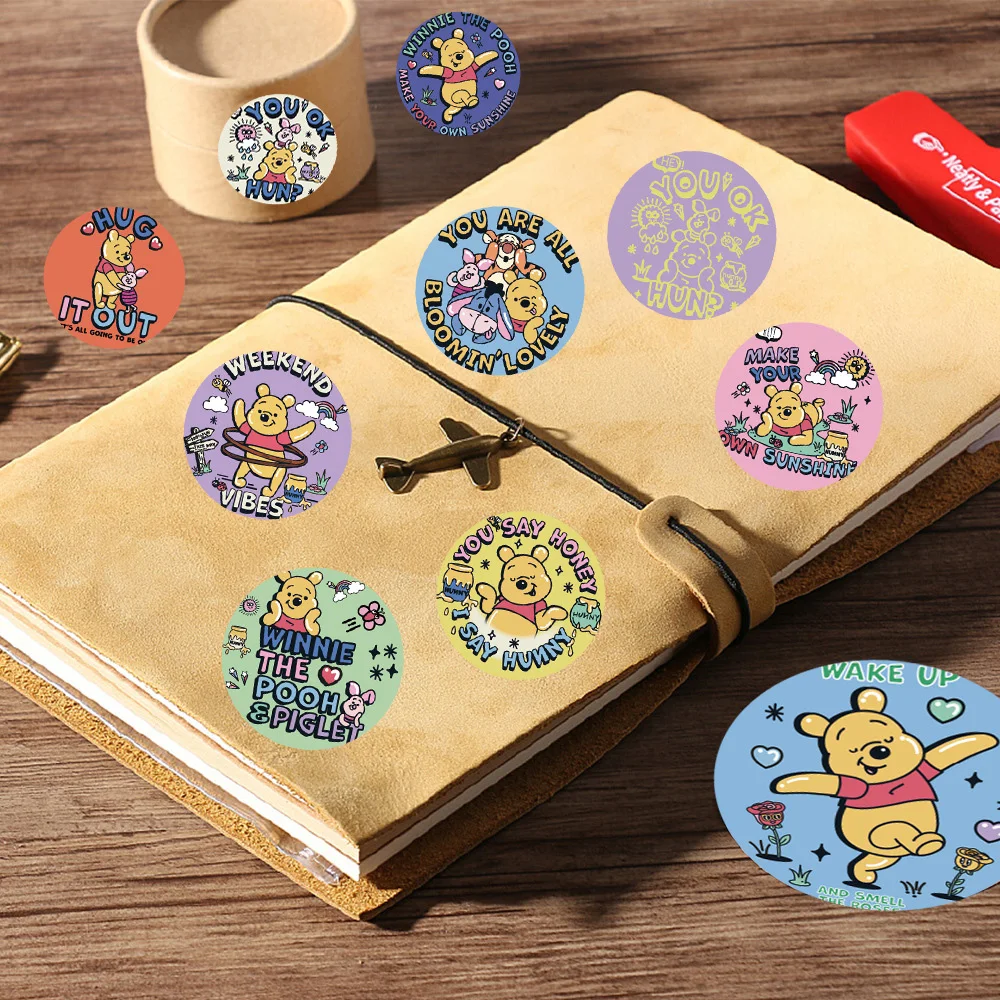 500pcs Cute Disney Winnie the Pooh Anime Sticker Roll Children Decoration Reward Toys DIY Stationery Fridge Phone Sealing Decals