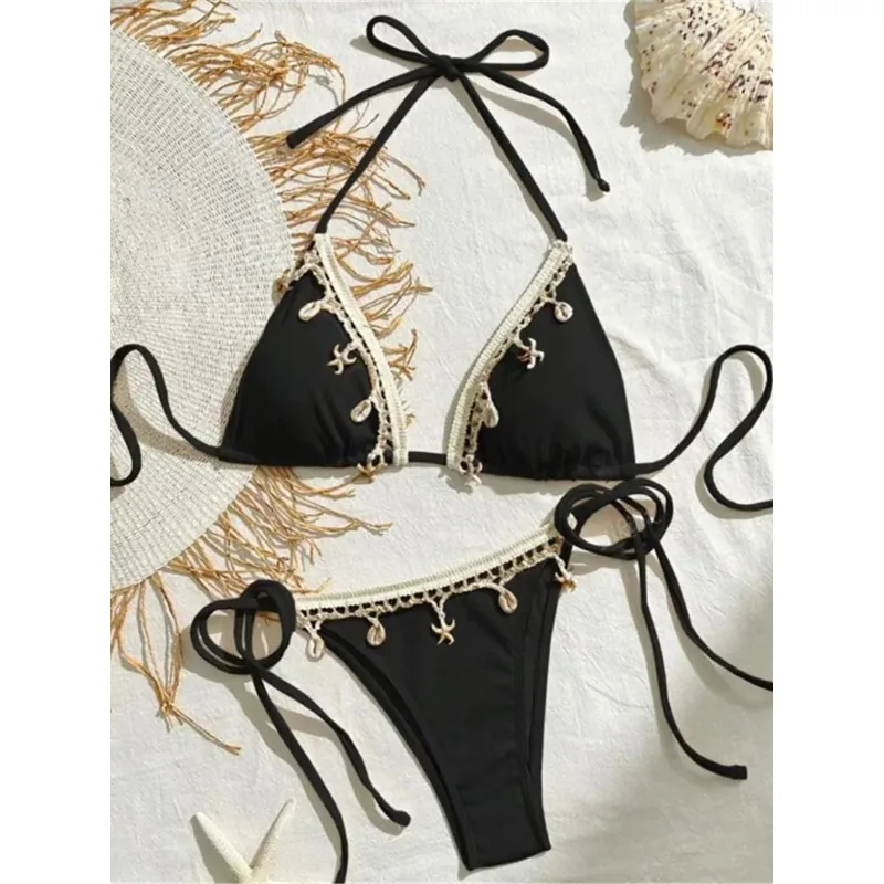 

New Splicing Halter Strappy Brazilian Bikini Women Swimwear Female Swimsuit Two-pieces Bikini set Bather Bathing Suit Swim K6024