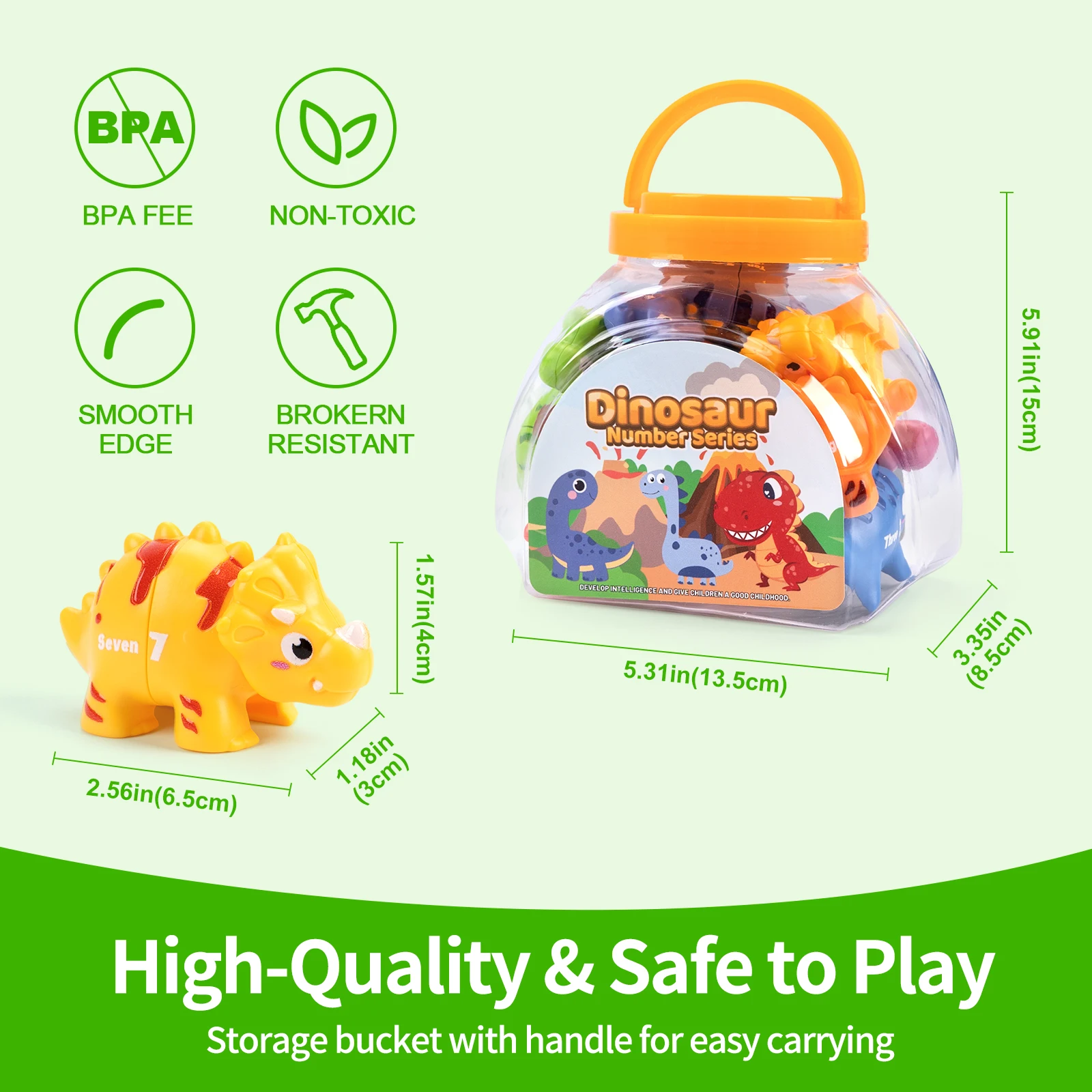 Gioco di abbinamento di dinosauri Giocattolo Numero e lettera abbinata Ordinamento dei colori Abilità motoria fine Giocattolo sensoriale Montessori Per i più piccoli per i regali dei bambini