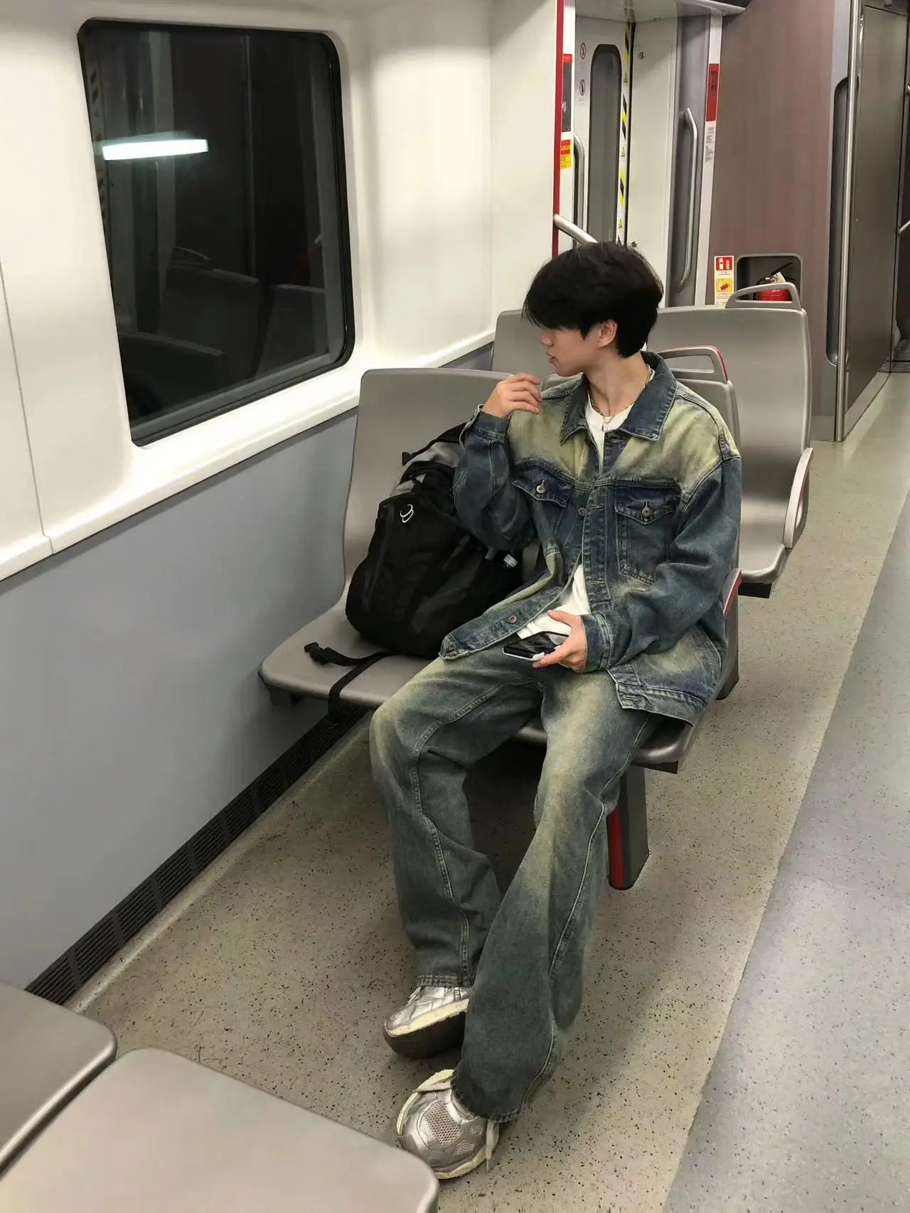 

Retro American Waed Denim Jaet Men's Trendy Haome High-End Loose adient Casual Jaet Spring Autumn Windproof