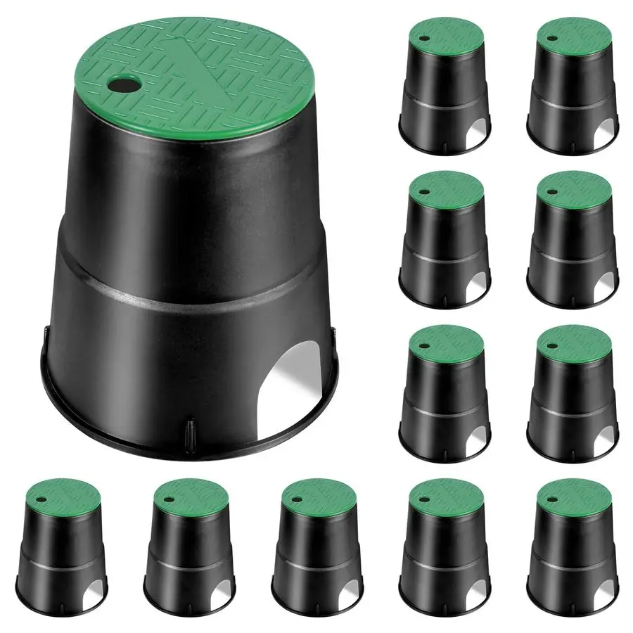 

Набор прочных клапанных коробок из полипропилена с защитой от скольжения, 6-дюймовая круглая коробка для садового поливочного клапана, круглая коробка для ирригационного клапана для сада, двора, улицы, газона