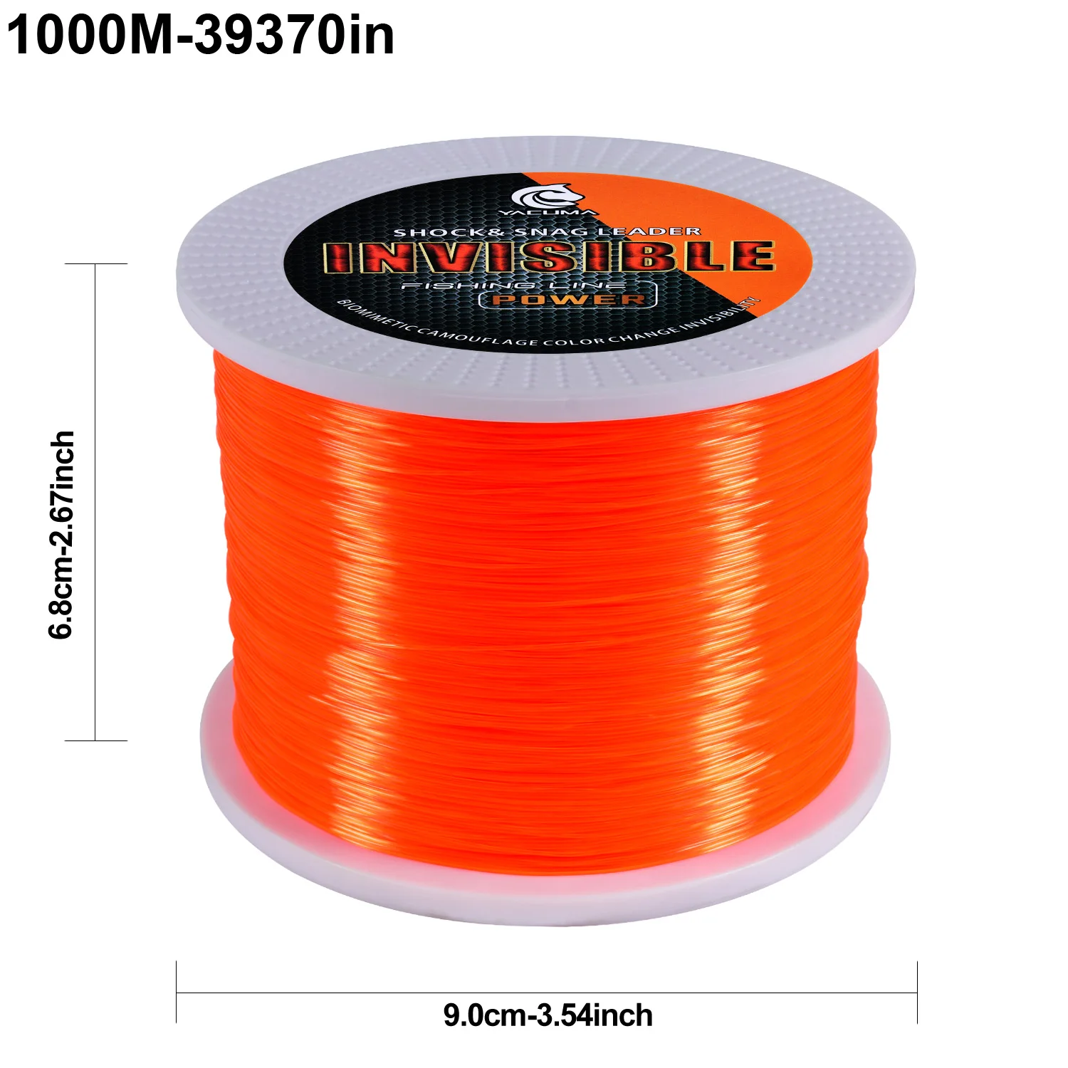 YACUMA 1000M/1093YDS Orange Monofilament Angelschnur Starke Nylon Hochsichtbare Fliegenfischerschnur für Süßwasser Meer Karpfen Pesca – Detail 2
