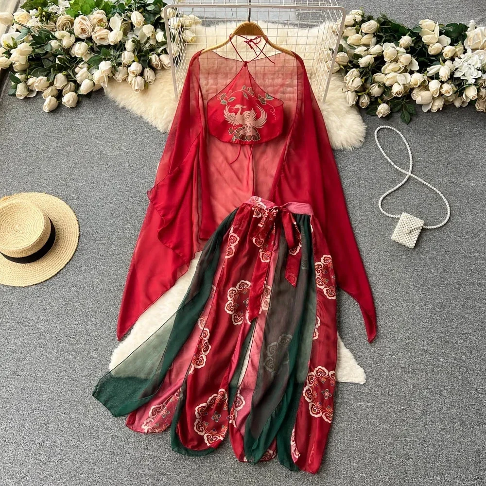 

Sexy Perspective Women's Sexy Cosplay Costumes Asian RolePlay Suit 4 Pieces Chinese Midi Lingerie Geisha Kimono Hanfu Dress