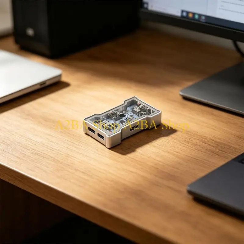 A2BA USB C To USB A Converters With Metal Frame And Tempered Glass For Workstations