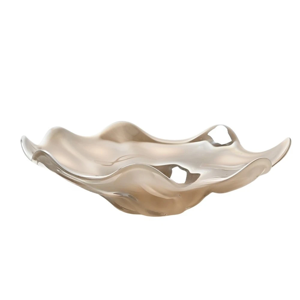 

Красочная коричневая юбка в виде лотоса, стеклянная большая тарелка с фруктами, обеденный стол, гостиная, журнальный столик, островное украшение, орнамент