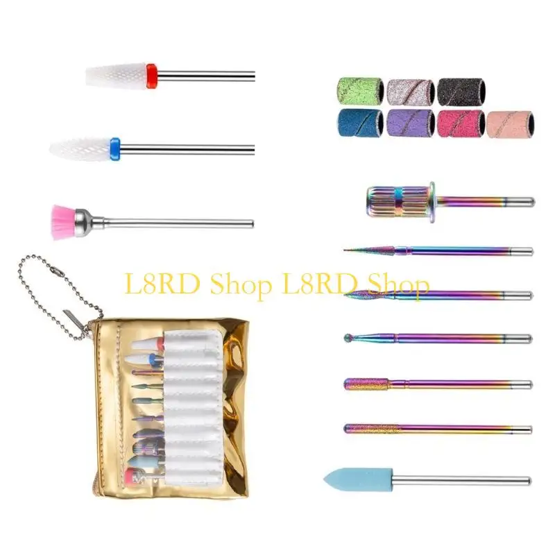 L8RD Các bit Tail đa năng đa năng đặt tập tin móng điện và công cụ thép vonsten gel acrylic cho Salon sử dụng tại nhà