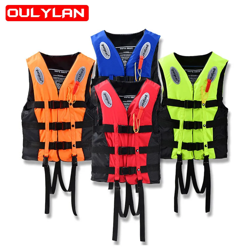 

Oulylan Universal Outdoor Swimming Boating Skiing Driving Vest Survival Suit Polyester Life Jacket for Adult Children S -XXXL